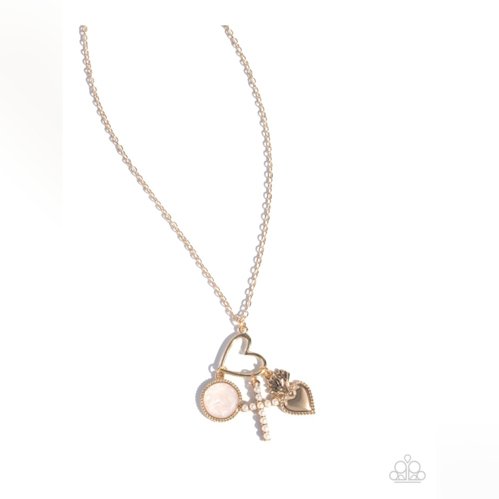Purely Blessed- Gold, Necklace with fish hook earrings